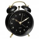 Atmosphera Gold Alarm Clock with Gold Tips, Black