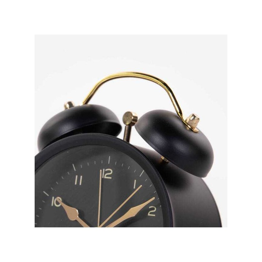 Atmosphera Gold Alarm Clock with Gold Tips, Black – 3