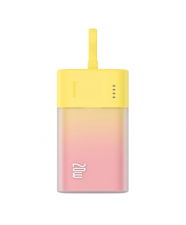 Baseus Popsicle 5200mAh 20W Powerbank with Built-in Lightning kabelis (+ Baltas Baseus Simple USB-C - USB-C 60W/20V/3A/30cm kabe