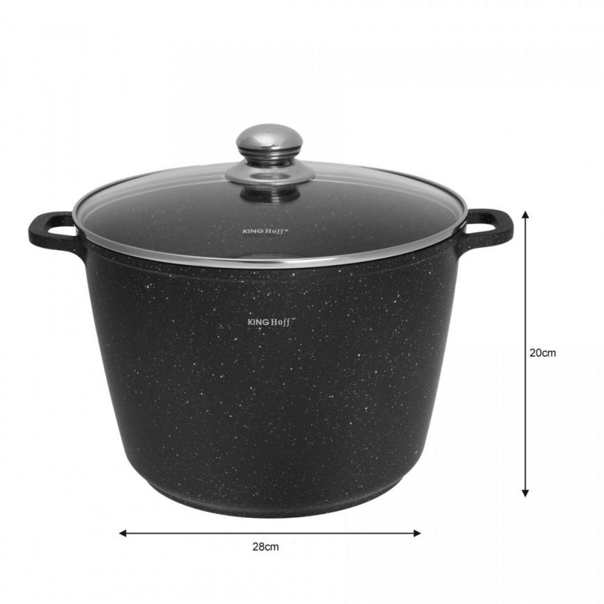 King Hoff LARGE GRANITE POT 10L + COVER GAS INDUCTION – 5