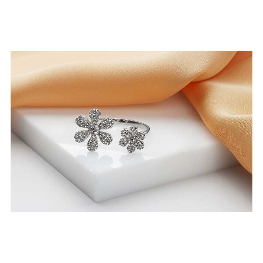 Brilio Silver Charming gold-plated open ring with zircons RI075Y – 4