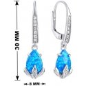 Silvego Silver earrings with green synthetic opal JJJE1267G Silvego Silver earrings with green synthetic opal JJJE1267G