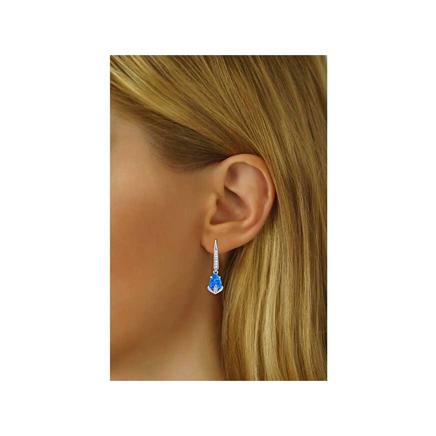 Silvego Silver earrings with green synthetic opal JJJE1267G – 3