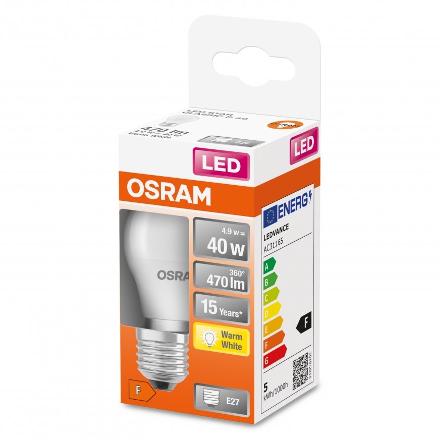 Osram STAR LED-pirn Soe valge 2700 K 4,9 W E27 F – 3