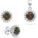 Brilio Silver Brilio Silver Beautiful opal jewelry set SET231WBC (earrings, pendant) Brilio Silver Brilio Silver Beautiful opal jewelry set SET231WBC (earrings, pendant)