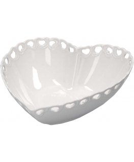 LA PORCELLANA BIANCA VALENTINO Dekoruotas širdies dubuo, 20 cm