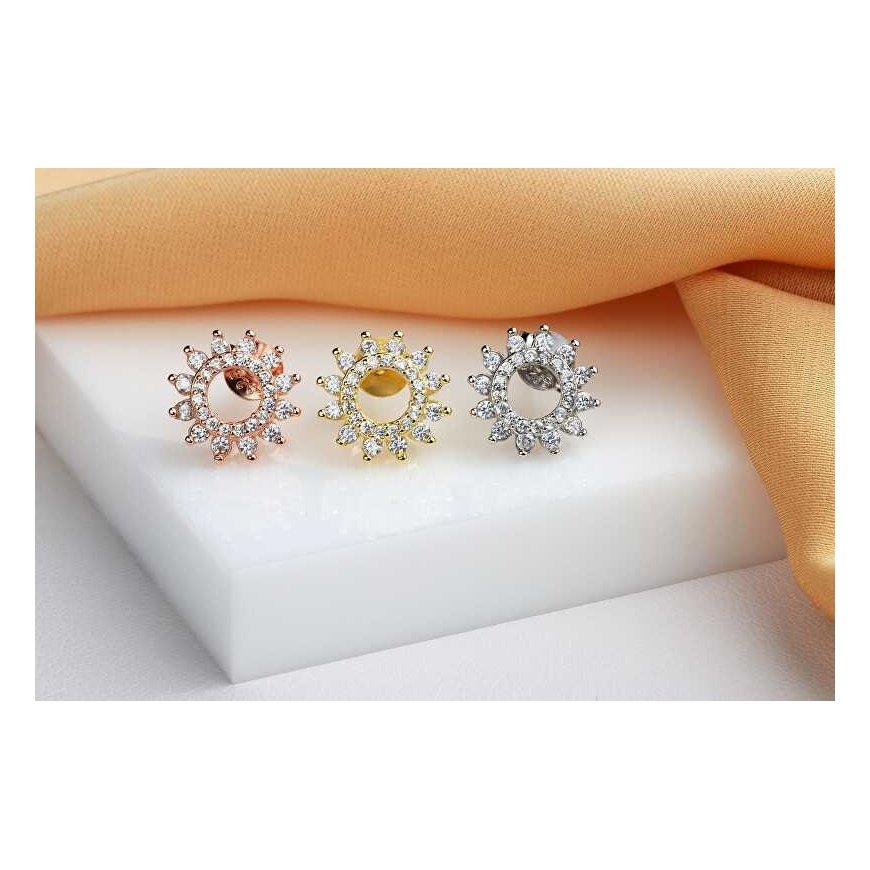 Brilio Silver Silver sun earrings with zircons EA1059W – 4