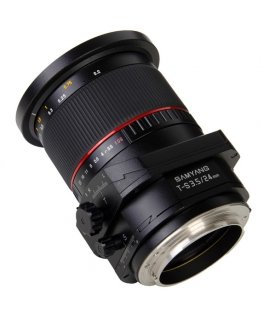 Samyang T-S 24mm 1:3.5 ED AS UMC SLR Slīpuma maiņas objektīvs Melns