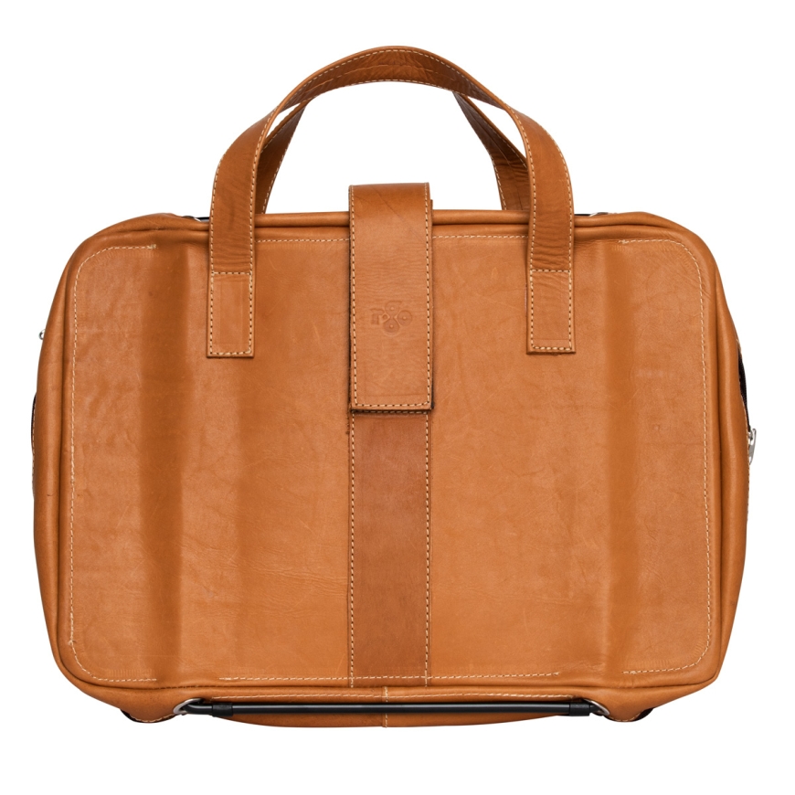 R-Go Tools Laptop bag R-Go Viva, full-grain leather, with integrated laptop stand, shoulder strap, 1 – 2