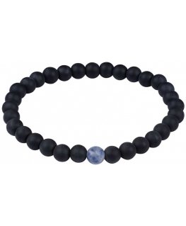 Troli Beaded Bracelet with Onyx and Blue Jasper