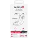 Swissten Textile Lightning Audio Charging Adapter 2x Lightning 0.12m Swissten Textile Lightning Audio Charging Adapter 2x Lightning 0.12m