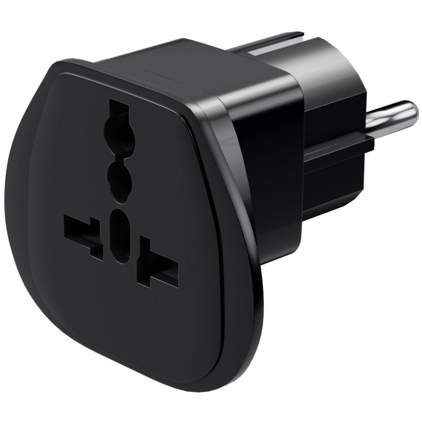 Goobay World to EU Travel Adapter, Black