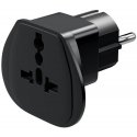 Goobay World to EU Travel Adapter, Black Goobay World to EU Travel Adapter, Black