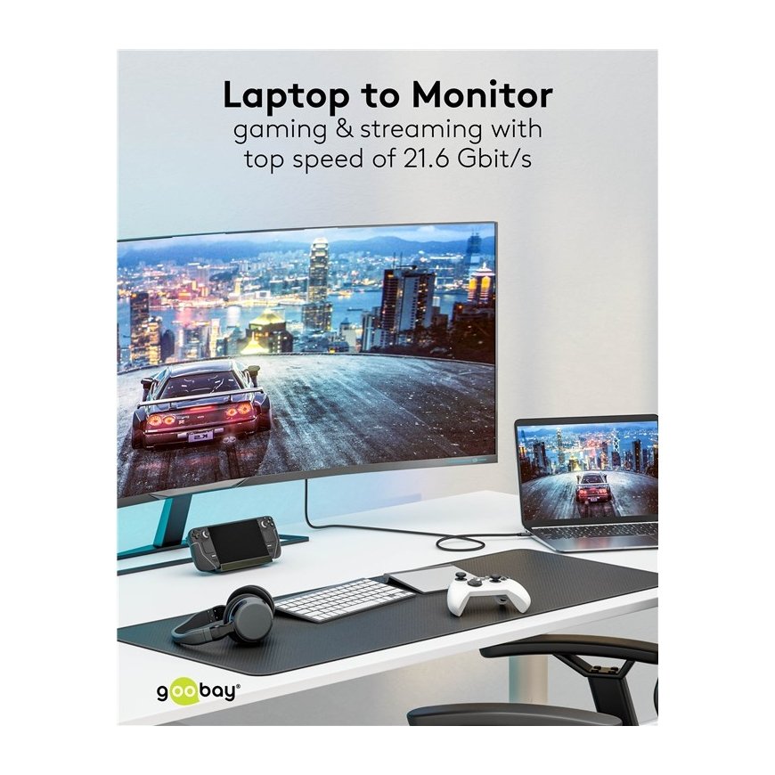 Goobay USB-C to DisplayPort Cable 4K at 60 Hz, 1 m | – 5