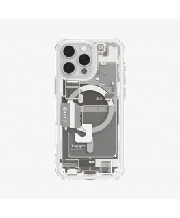 Spigen Ultra Hybrid Zero One (MagFit) matkapuhelimen suojakotelo 16 cm (6.3") Suojus Titaani, Läpinäkyvä, Valkoinen