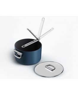 Joseph Joseph Space Folding Handle Ceramic Non-stick 23cm Blue Saucepan & Lid