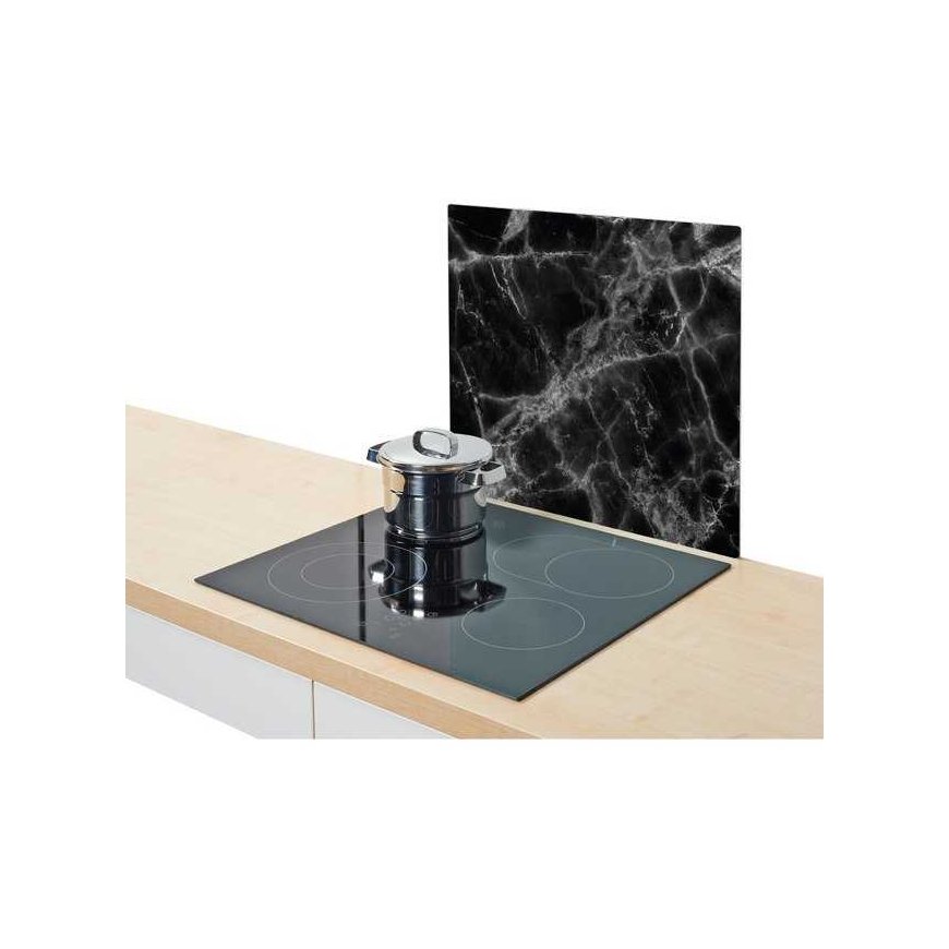 Glass protective plate MARBLE Black for stove — large, ZELLER – 3
