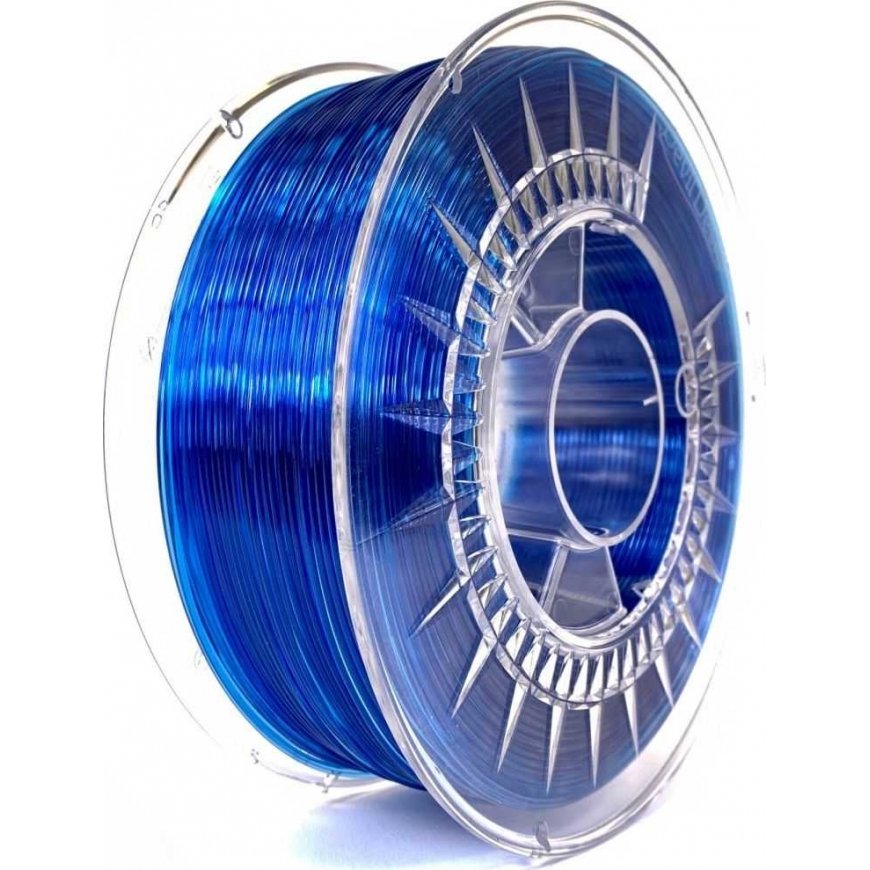 3D plastikas Devil Design PET-G 1.75mm 1kg - Super Mėlyna Transparent – 3
