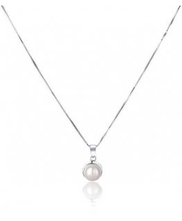 Jwl Luxury Pearls Delicate necklace with real white pearl JL0676 (chain, pendant)