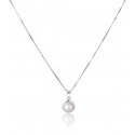 Jwl Luxury Pearls Delicate kaulakoru aidolla valkoisella helmillä JL0676 (ketju, riipus) Jwl Luxury Pearls Delicate kaulakoru aidolla valkoisella helmillä JL0676 (ketju, riipus)