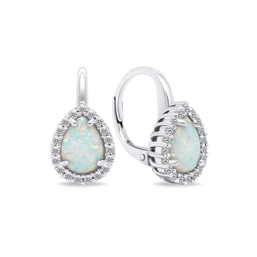 Brilio Silver Brilio Silver Charming silver earrings with synthetic opals EA636W