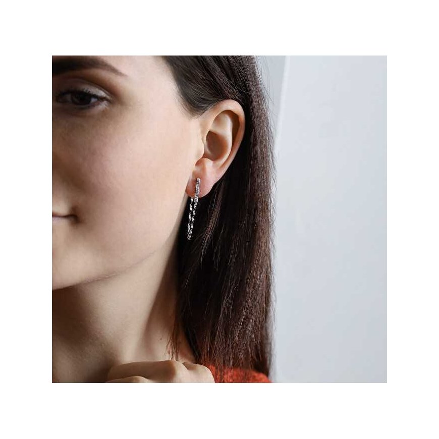 Beneto Fashion hopeakorvakorut kirkkailla zirkoneilla AGUP2374L