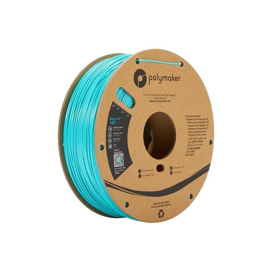 Plastikas Polymaker PolyLite ABS - 1.75mm - 1kg - Teal