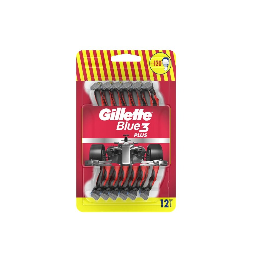 Gillette Disposable razors for men Blue3 Raudona 12 pcs Vyrams
