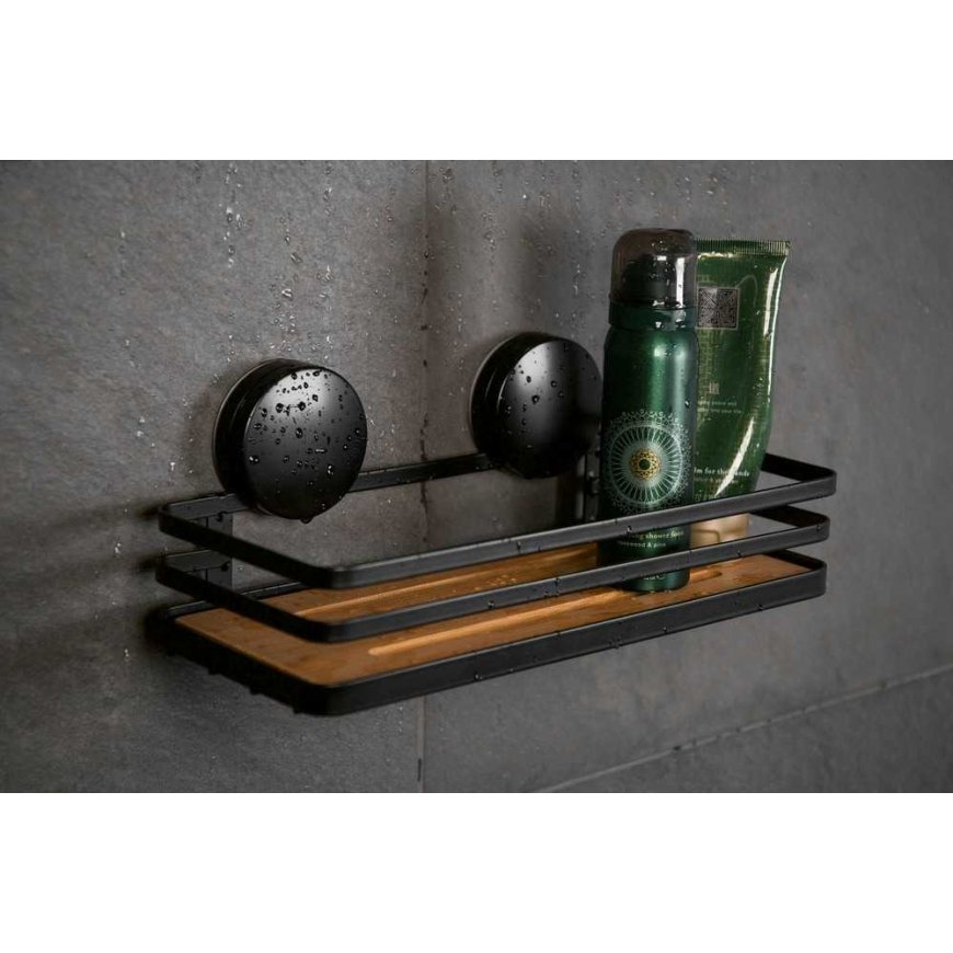 WENKO 24979800 dušas grozs un piekaramais plaukts Bamboo, Nerūsējošs tērauds Sienā montējams Dušas p – 2