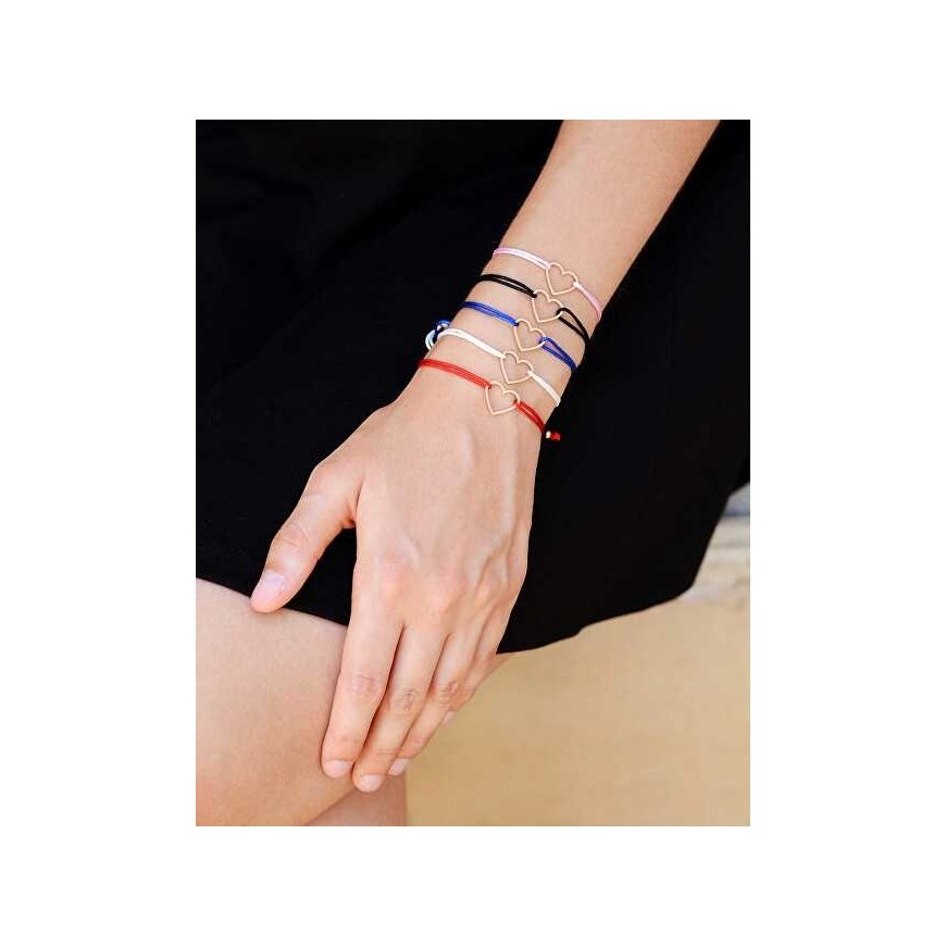 Troli Cord bracelet with heart black/bronze – 4