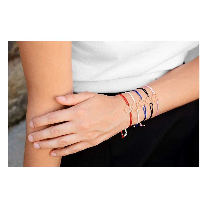 Troli Cord bracelet with heart black/bronze – 5