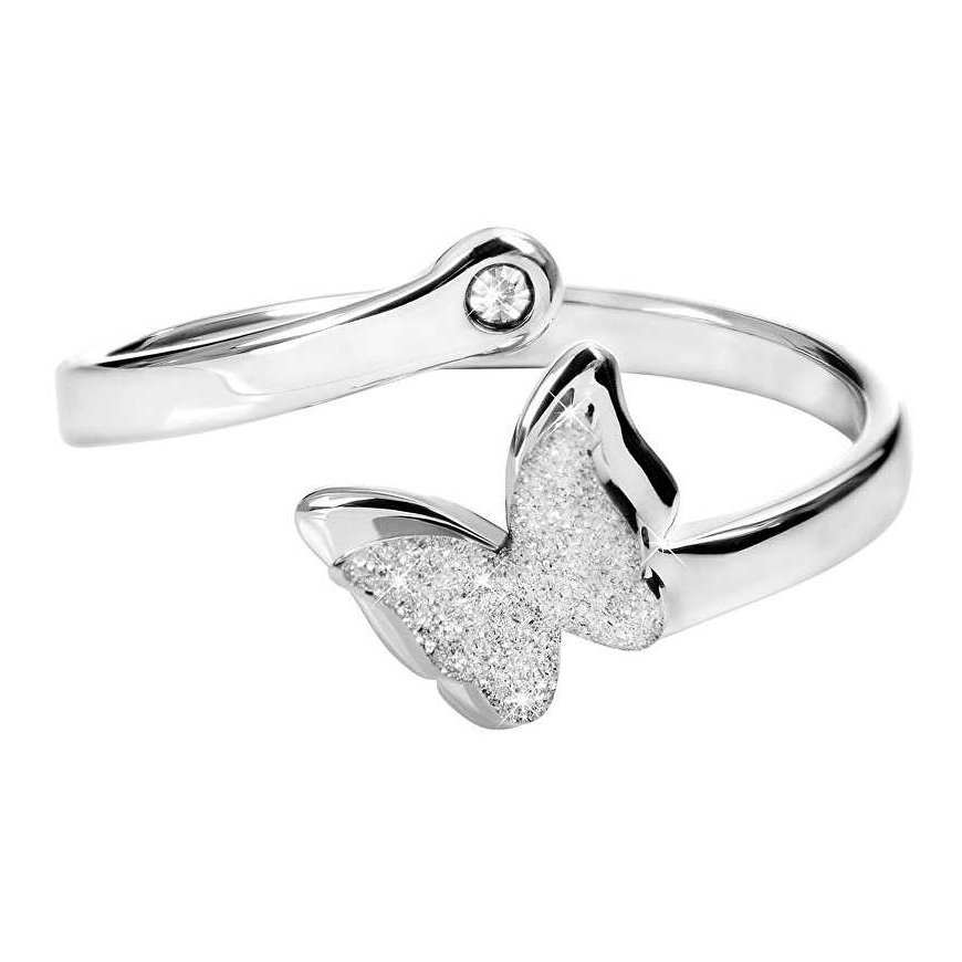 Troli Romantic steel ring with butterfly