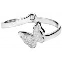Troli Romantic steel ring with butterfly