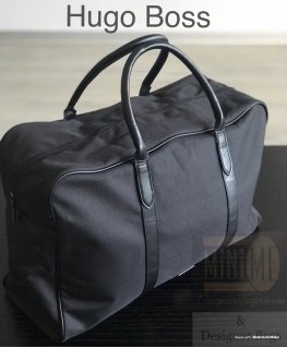 Hugo Boss, Boss, viikonloppulaukku, GWP Textile -matkalaukku, musta