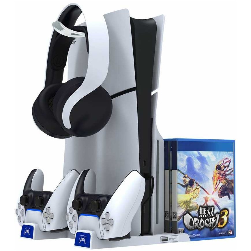 iPega P5S009 Multi-functional Charging Stand for PS5 Slim White – 2