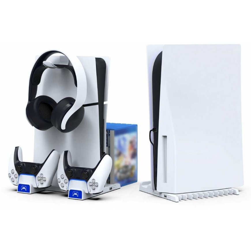 iPega P5S009 Multi-functional Charging Stand for PS5 Slim White – 5