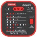 TINKLINIŲ LIZDŲ SU PATIKRINIMO FUNKCIJA TESTERIS RCD UT-07B-EU UNI-T TINKLINIŲ LIZDŲ SU PATIKRINIMO FUNKCIJA TESTERIS RCD UT-07B-EU UNI-T