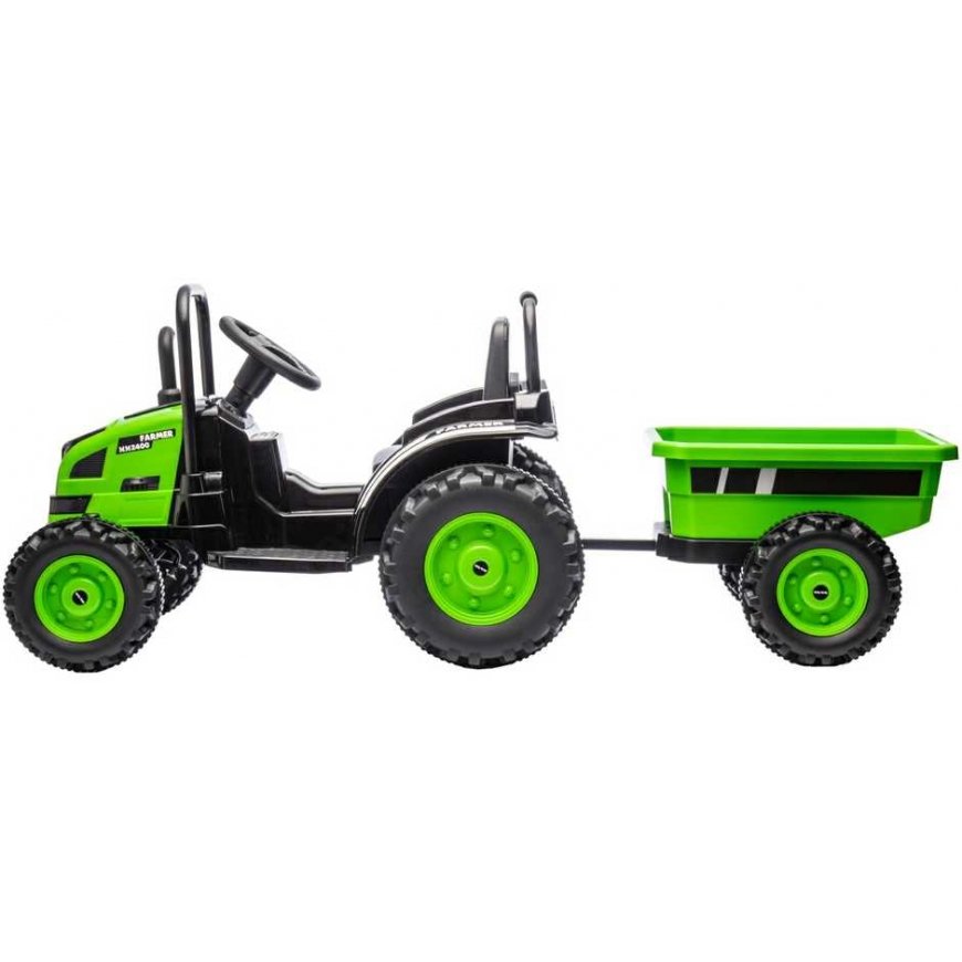 Elektrinis traktorius su priekaba Milly Mally Farmer žalias – 3