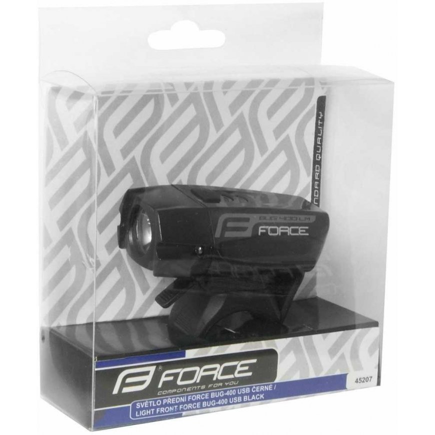 FORCE front light BUG-400 USB black – 2