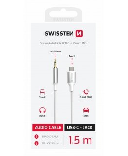 Swissten Audio Adapter Textile USB-C - 3.5mm Jack Cable 1.5m