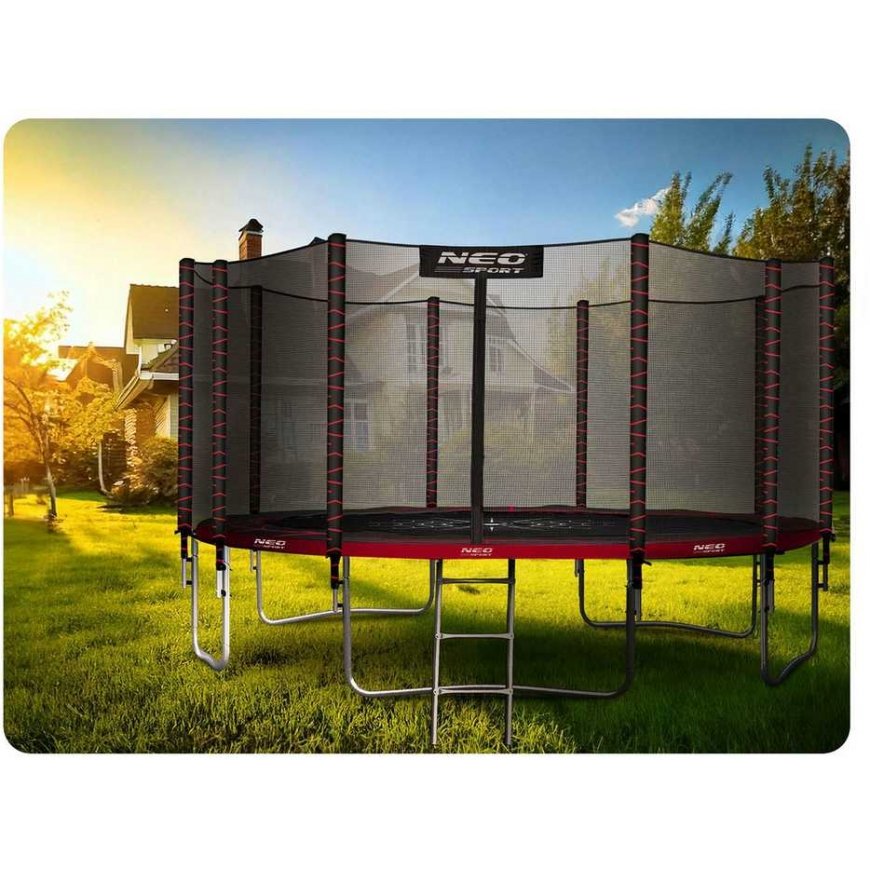 15 ft / 465 cm garden trampoline with external net and Neo-Sport ladder – 4