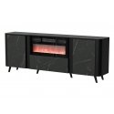 Cama Volare chest of drawers 200 x 39 x 75 cm black/san sebastian + fireplace