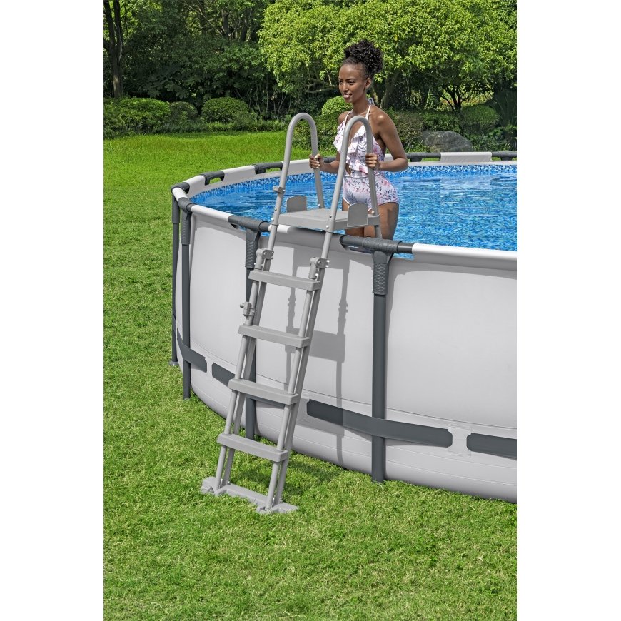 Bestway 561FM virszemes baseins Baseins ar apmalēm Apaļš 33240 L Pelēks, Balts – 5
