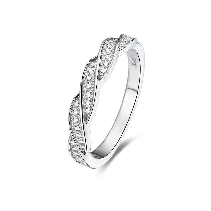 Beneto Silver ring with crystals AGG184