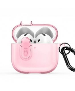 Apple AirPods 4 PECL Series PC+TPU Cover with Hook Pink