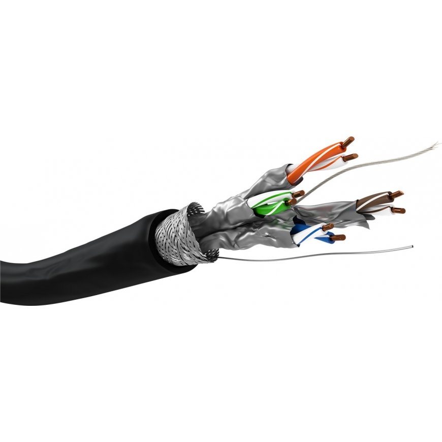 Goobay 77624 tīkla kabelis Melns 100 m Cat6a S/FTP (S-STP)