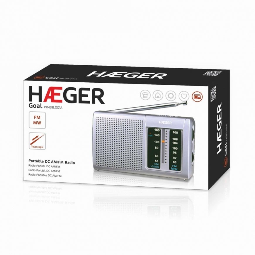 Haeger PR-BIB.001A радиоприемник Портативный Цифровой Серебристый – 4
