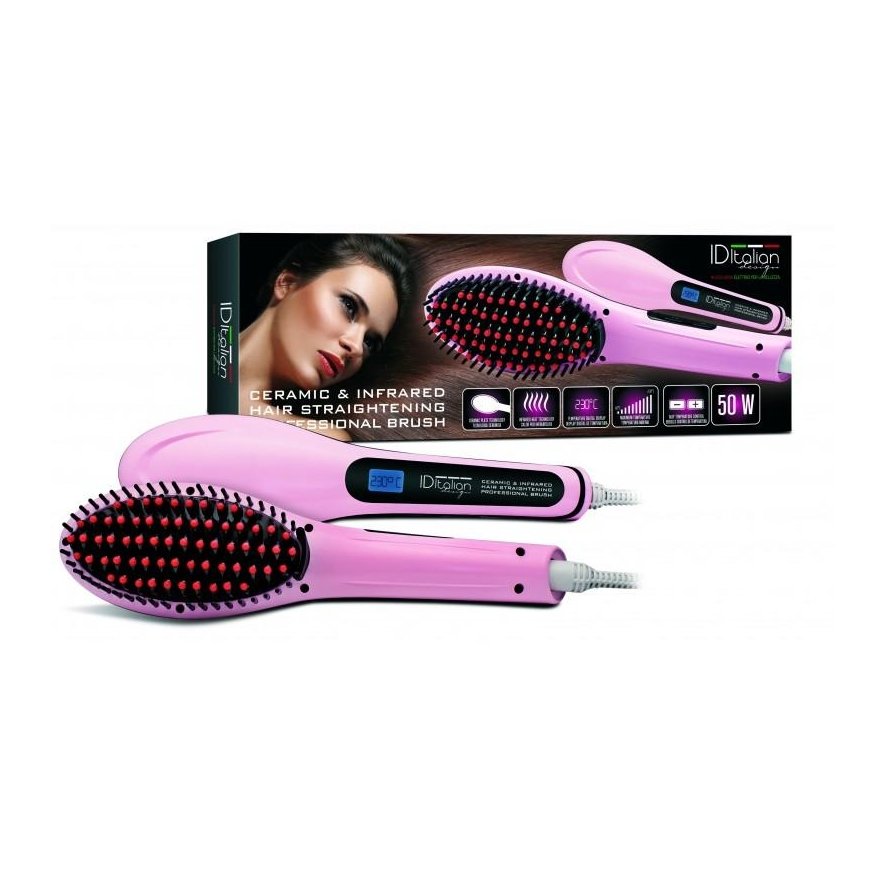 ID Italian IDELISSBRUSH50W plaukų formavimo šukos Tiesinimo šepetys Šiltas 50 W
