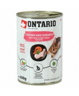 Canned food for kittens - Ontario Cat can Chicken with Shrimps f