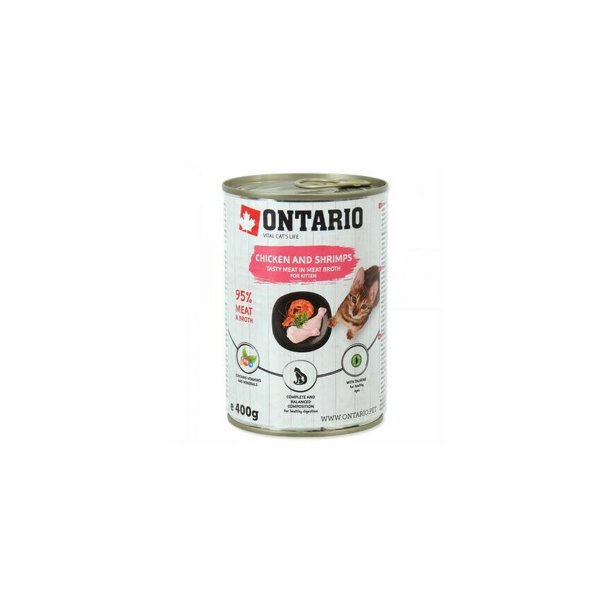 Canned food for kittens - Ontario Cat can Chicken with Shrimps f